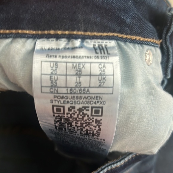 Guess Jeans Medium Rise Curvy Skinny Sienna Curvy Fit size 25 - Picture 3 of 6